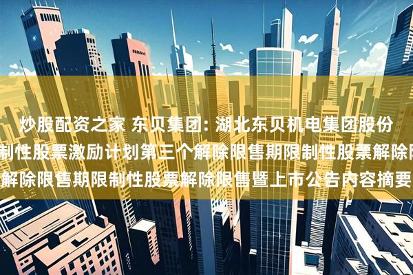 炒股配资之家 东贝集团: 湖北东贝机电集团股份有限公司关于2022年限制性股票激励计划第三个解除限售期限制性股票解除限售暨上市公告内容摘要